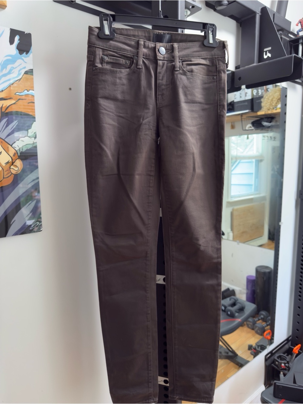 Vince Dylan Skinny Classic Women's Straight-Leg Jeans in Dark Brown 24
